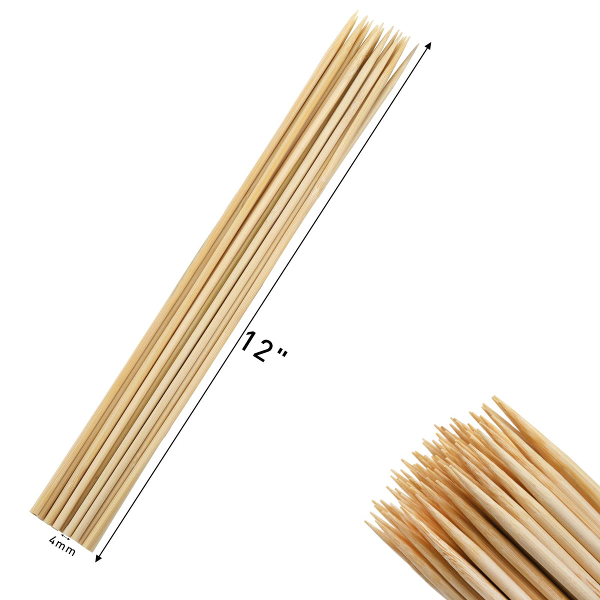 Fasmov bamboo skewers with smooth surface for easy loading.