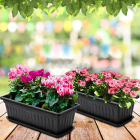 Fasmov black window box set is ideal for at-home container gardening.