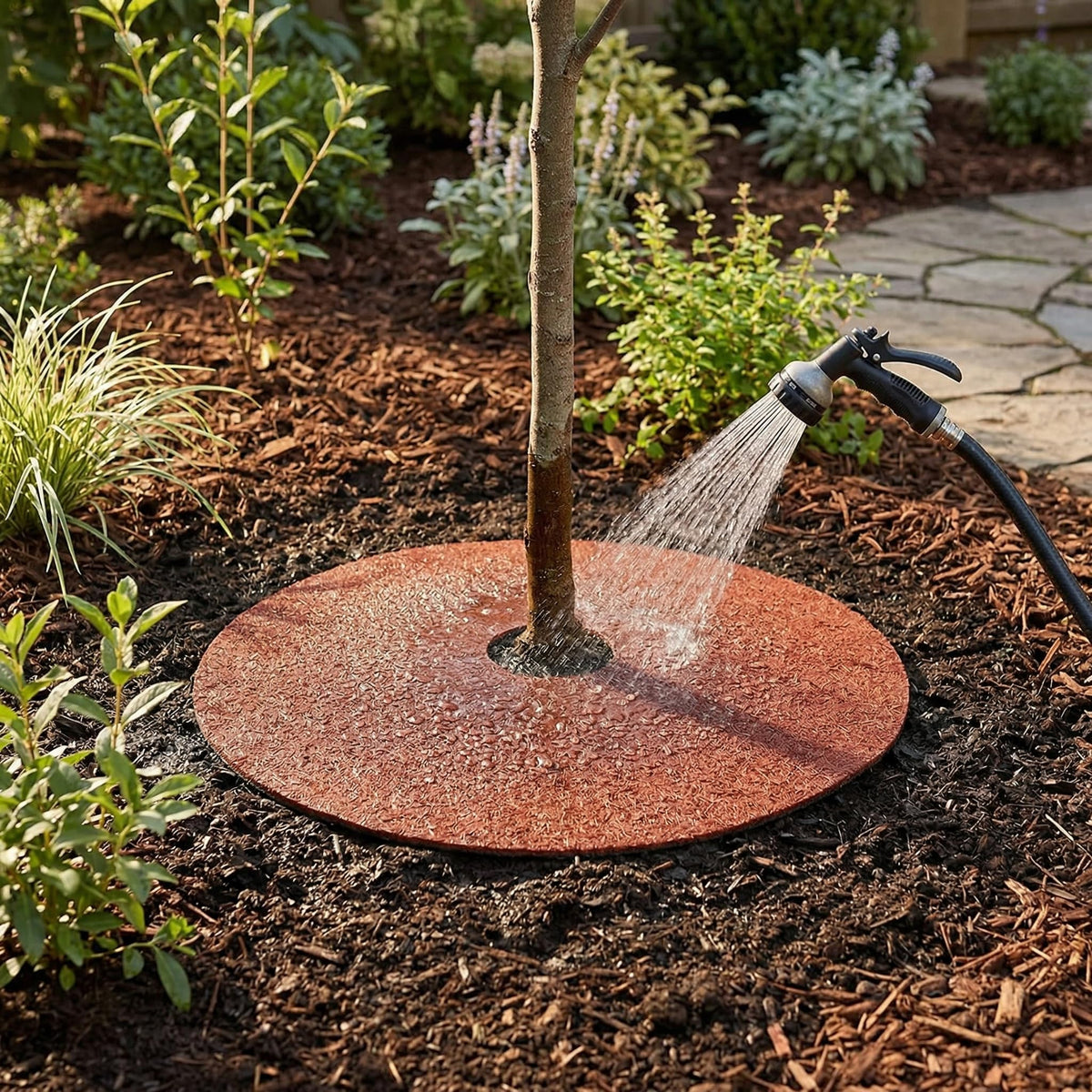 Fasmov rubber ring stands up to trimmer and mower use.