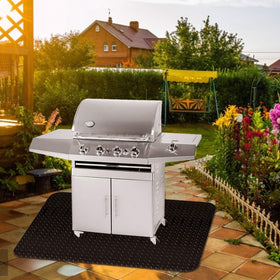 Fasmov grill mat protecting patios and garages from oil and stains