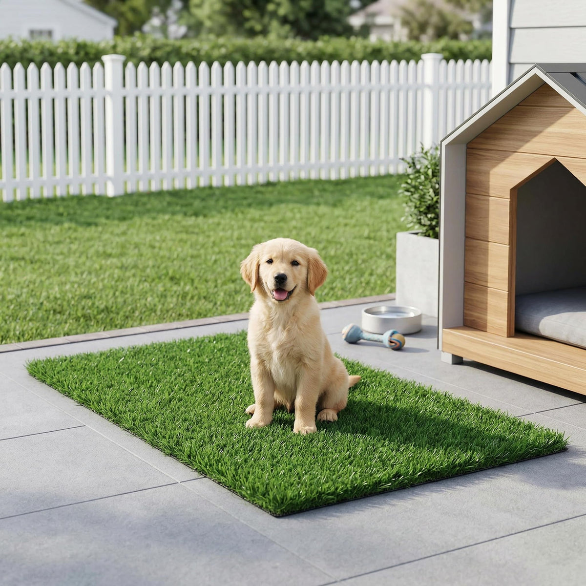 Fasmov kid-friendly artificial grass area; soft surface for safe play