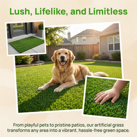 Fasmov realistic turf close-up; dense fibers create natural look