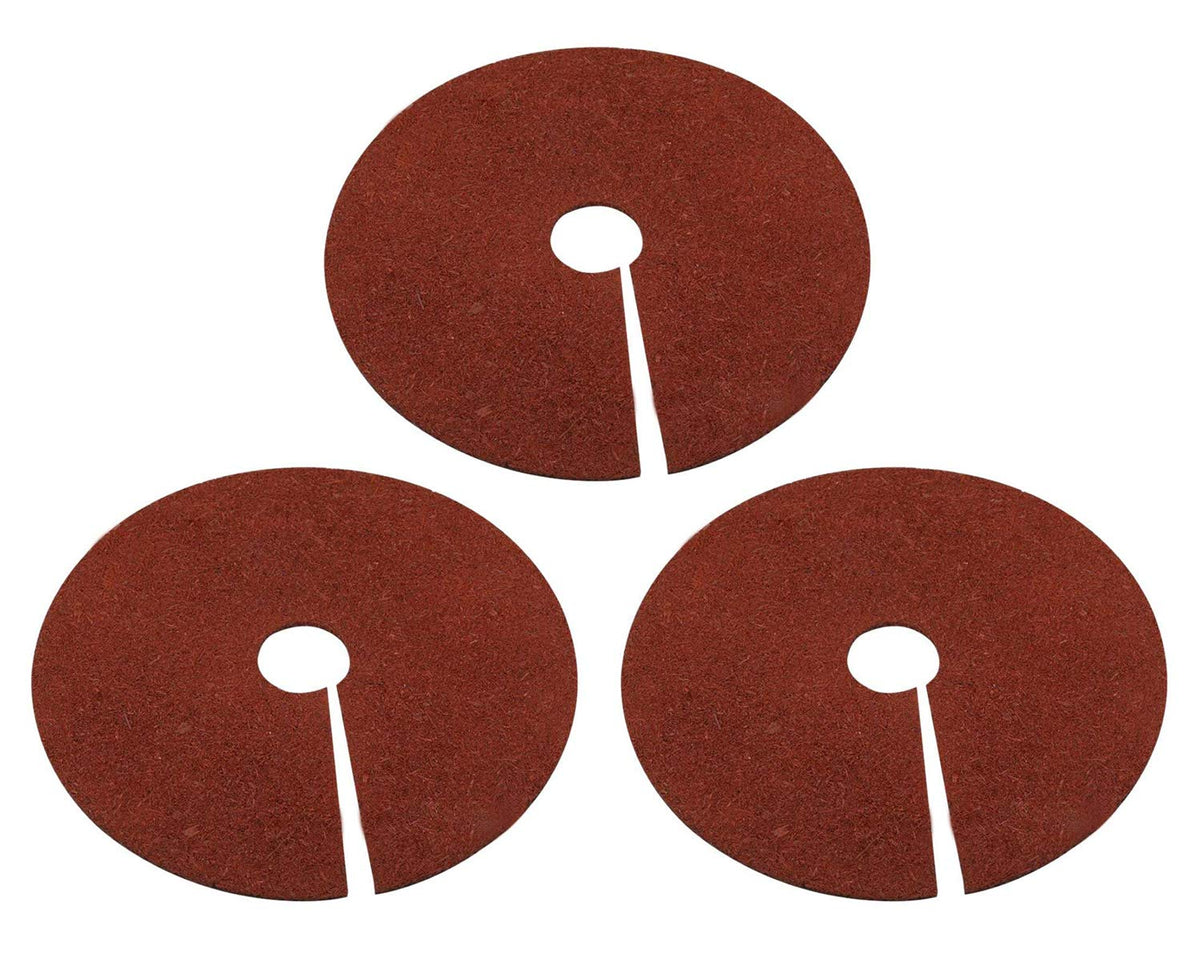 Fasmov rubber mulch ring 24-inch surrounding a sapling for root-friendly barrier.