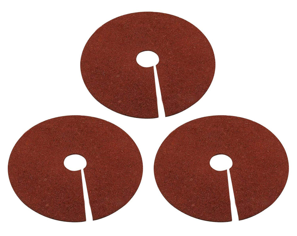 Fasmov rubber mulch ring 24-inch surrounding a sapling for root-friendly barrier.