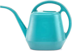 Fasmov bright blue plastic watering can with long spout for precise watering