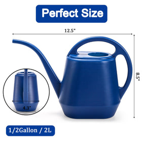 Fasmov long spout blue watering can for precise watering around plants