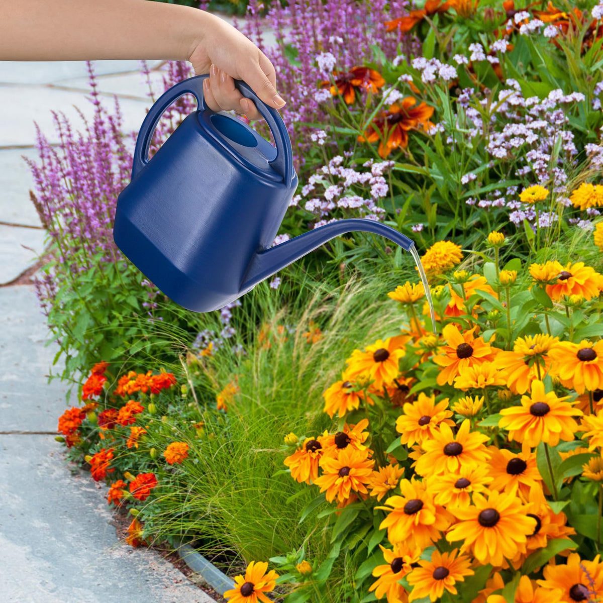 Fasmov precise-watering blue can directs water exactly where needed