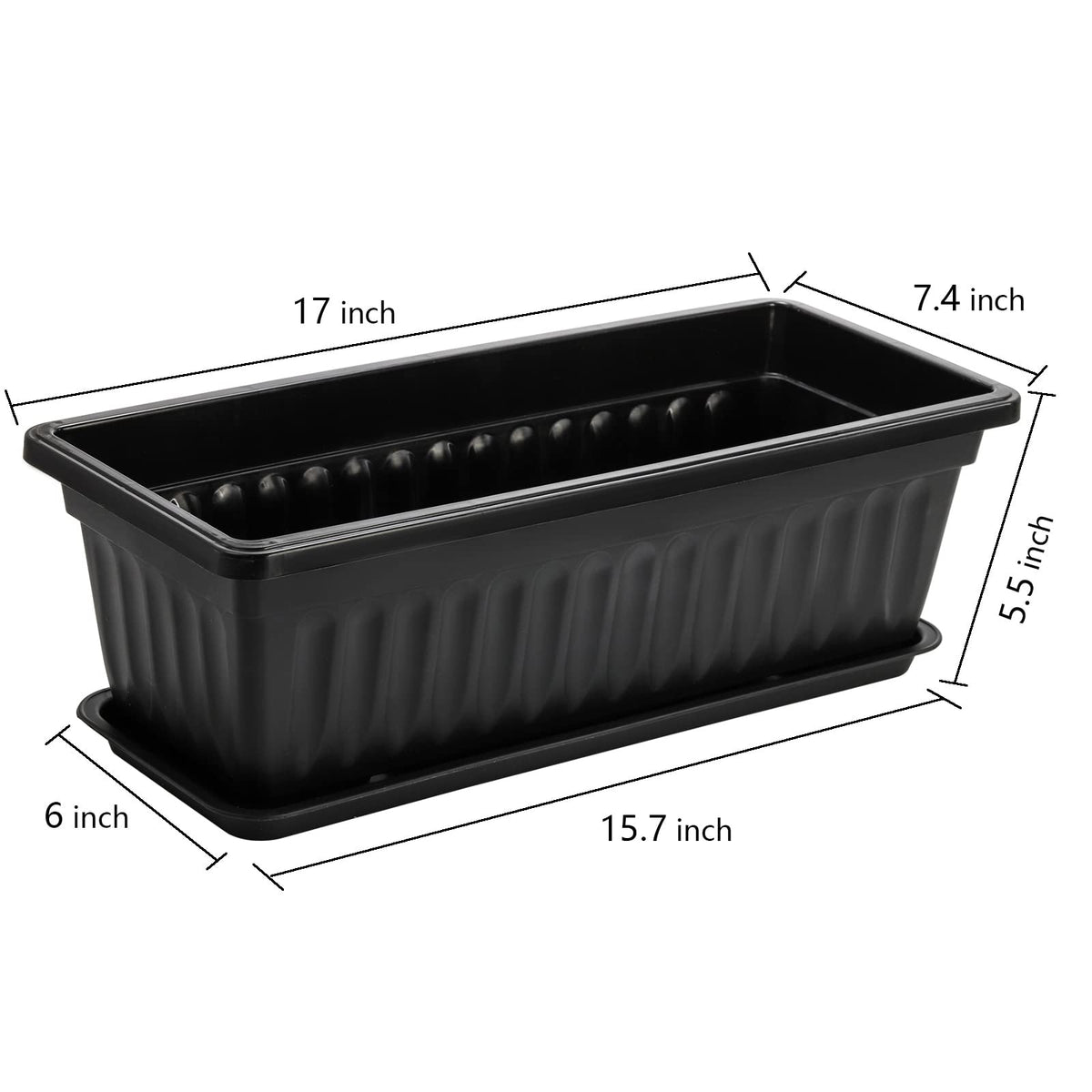 Fasmov window box tray catches runoff to keep surfaces clean.