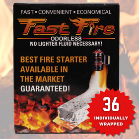 Fast Fire ignition cubes lighting charcoal chimney for quick, clean lighting.