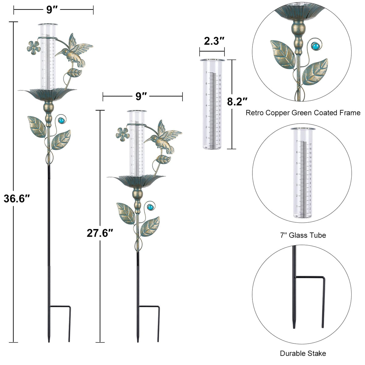 Fastruggle stainless steel bracket ensures sturdy, windproof garden mounting.