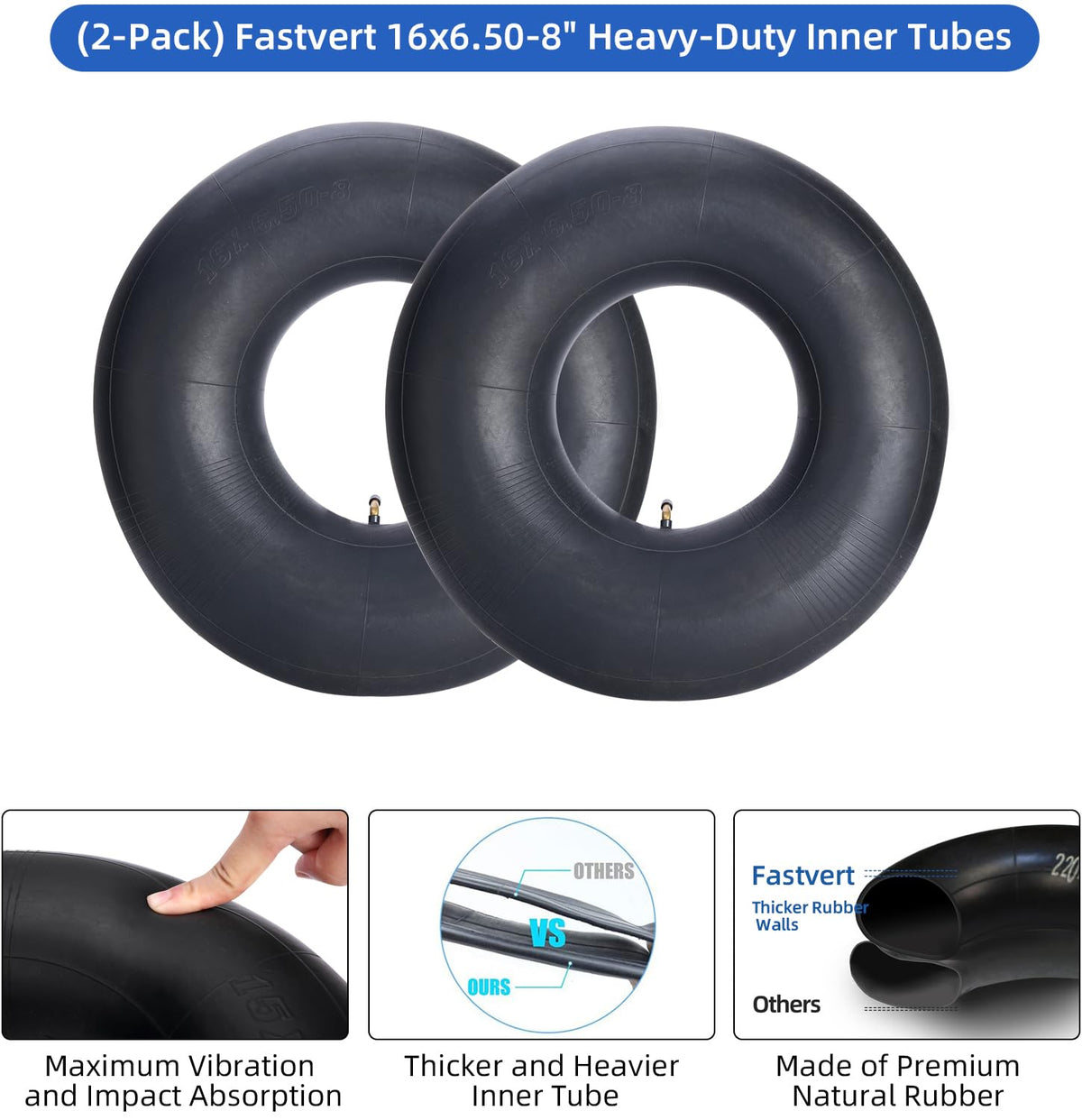 Fastvert 16x7-8 inner-tube front view emphasizes shock absorption on uneven ground