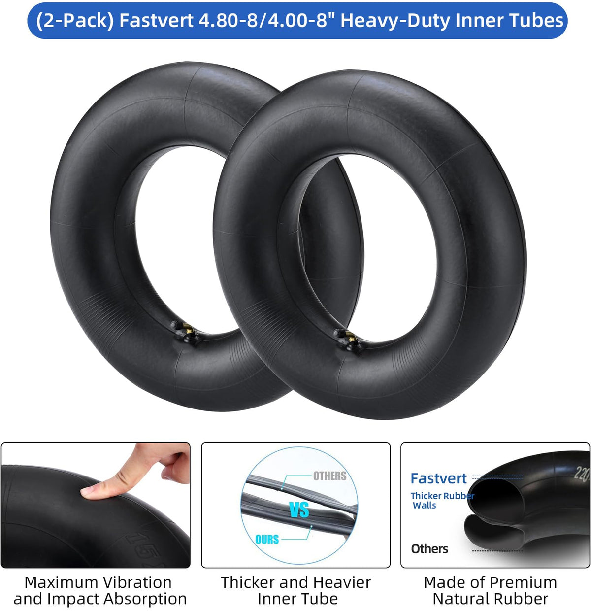 Fastvert heavy-duty inner tube natural rubber for durable performance