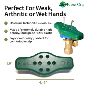 Faucet Grip helping users with wet or weak hands improve grip.