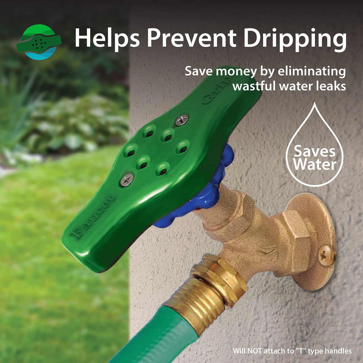 Faucet Grip promotes controlled shut‑off and helps reduce dripping.