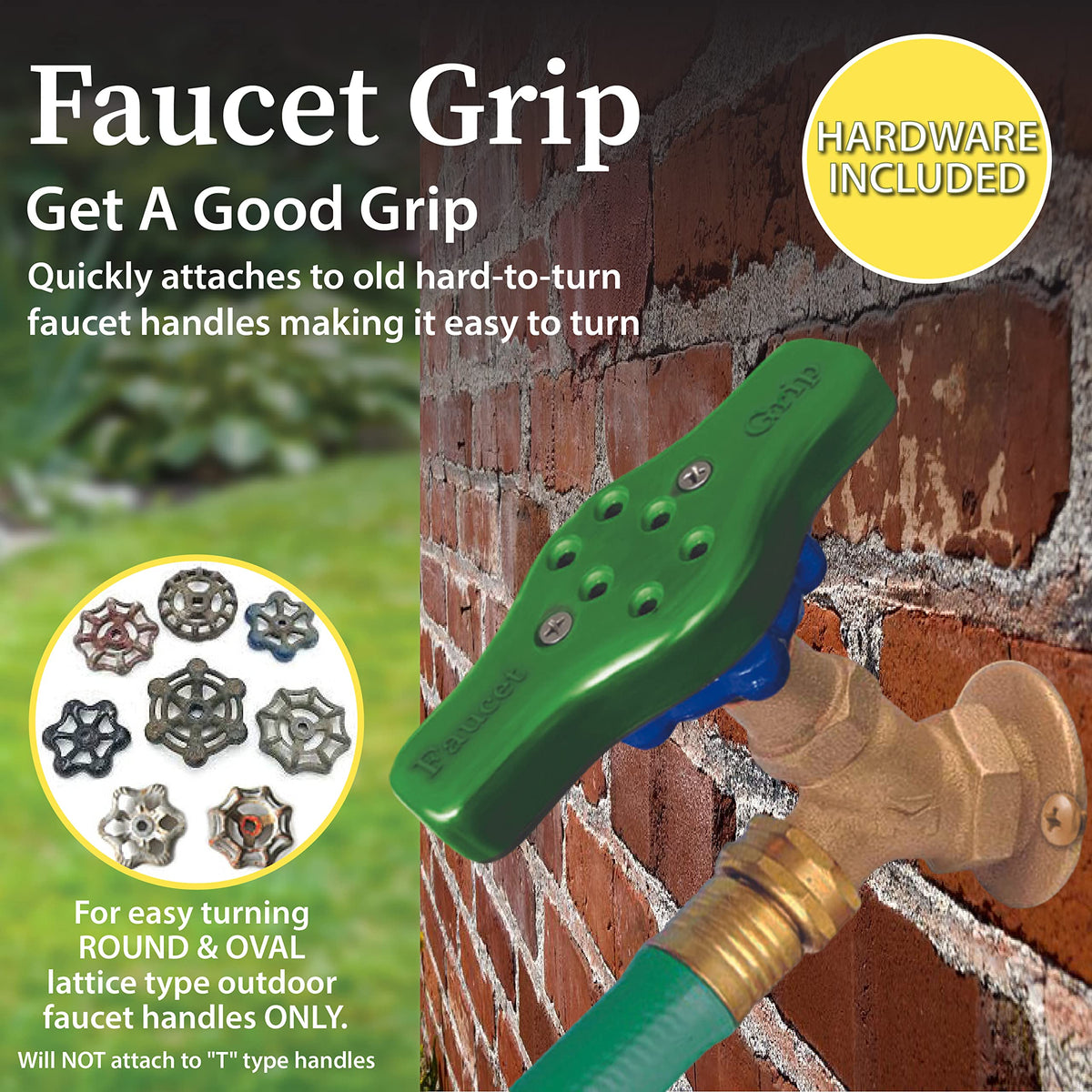 Faucet Grip installed on the faucet top lever to increase leverage.
