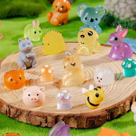 Faunamancy forest animal miniatures with gloss for shelves and displays.