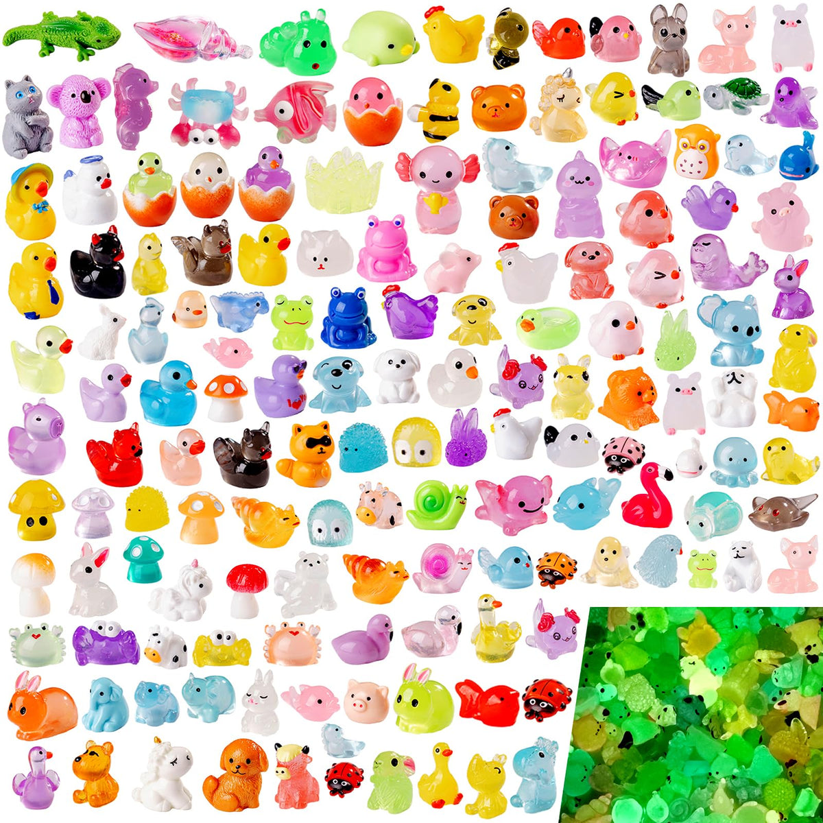 Faunamancy mini resin animals variety pack, front view for display and collection.