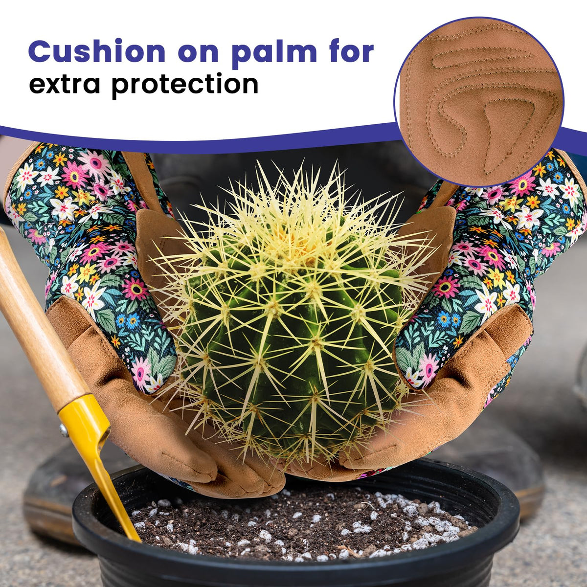 Fauson colorful design gloves add joy to everyday gardening.