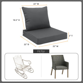 Favoyard back cushion 22x18.5 for comfy support on outdoor furniture.