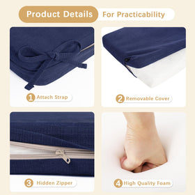 Favoyard cushion features hidden zipper for rainwater protection.