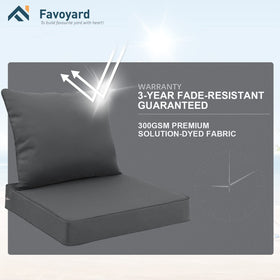 Favoyard cushion with secure tie straps prevents slipping during use
