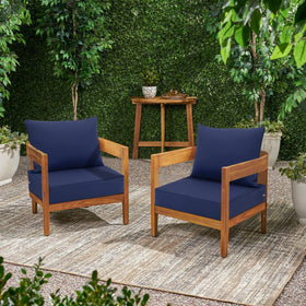 Favoyard cushions on a patio chair demonstrating a stylish, comfortable setup