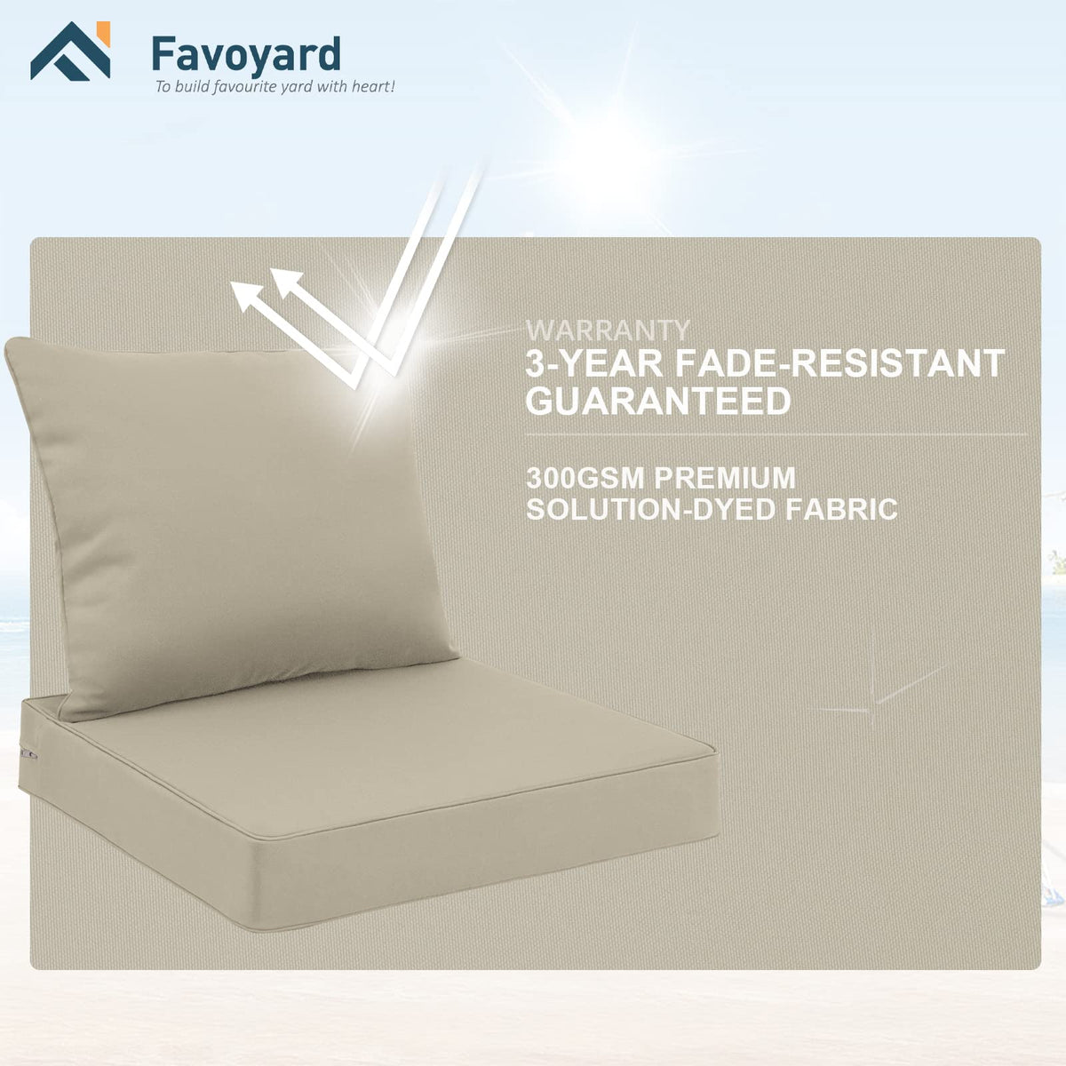Favoyard high resilience foam provides soft yet supportive seating.