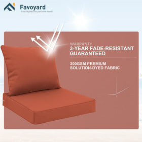 Favoyard back cushion with ties stays in place during casual lounging