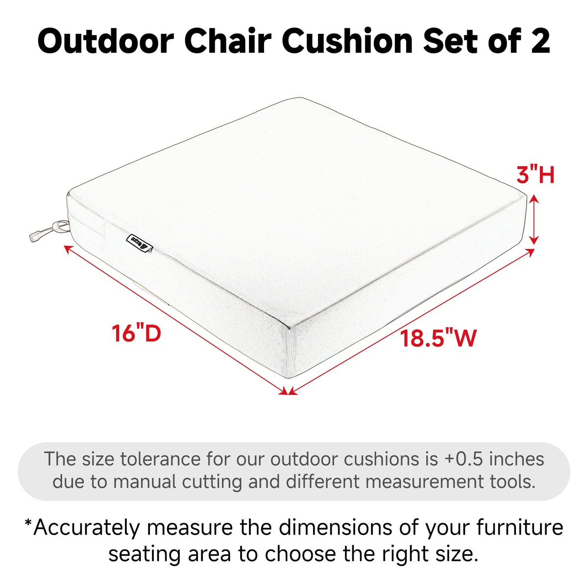 Favoyard outdoor seat cushion waterproof cover with zipper protects foam and simplifies cleaning.