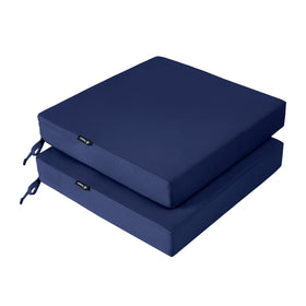 Favoyard patio chair cushions 18.5x16x3 blue set on outdoor furniture for comfortable seating.