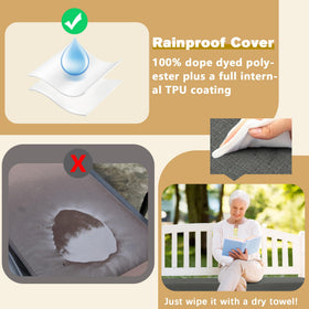 Favoyard removable cover detail shows easy cleaning and washing options