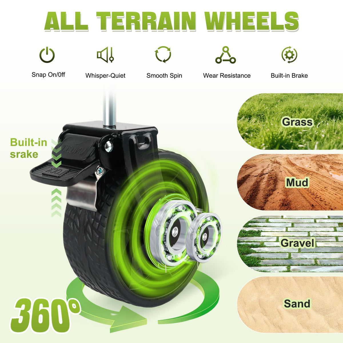 FAVSH wagon with secure foot brake on slopes for safety