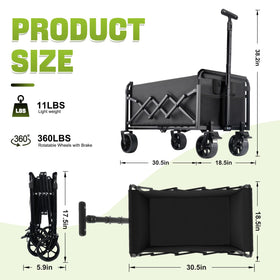 FAVSH wagon with 4-section adjustable handle for all heights