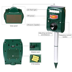 FAYINWBO LED siren activates to deter animals humanely.