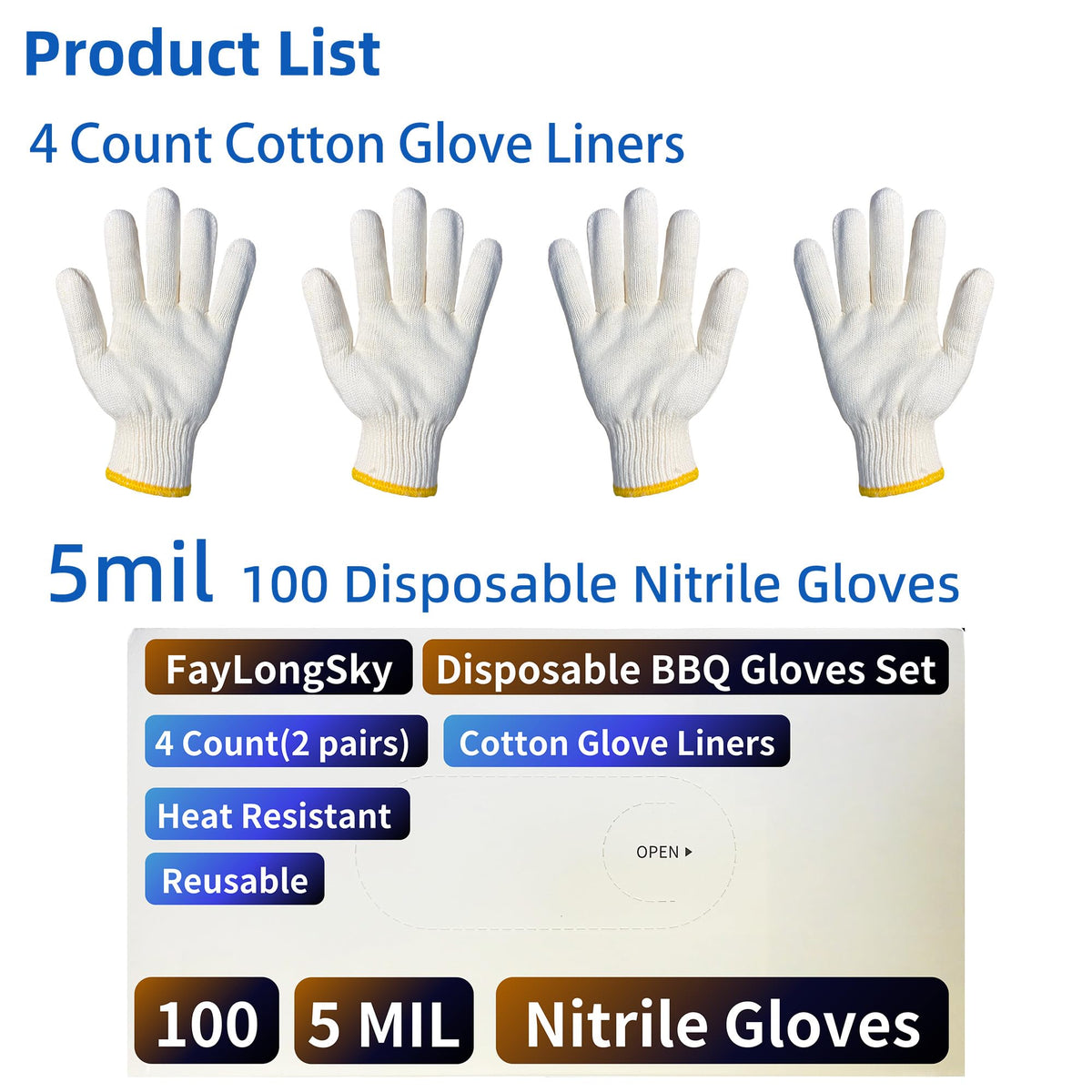FayLongSky reusable cotton liners add comfort for long cooks