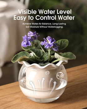 Fayoula 6-inch ceramic inner pot suitable for violets and herbs.