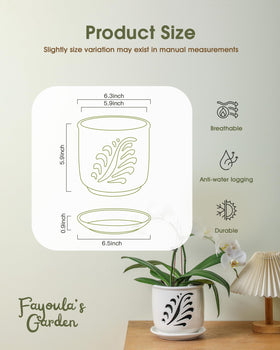 Bottom drainage hole on Fayoula orchid pot supports controlled watering