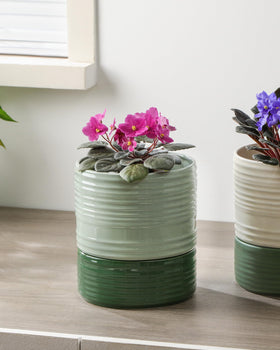 Fayoula six-inch diameter ceramic pot for small plants