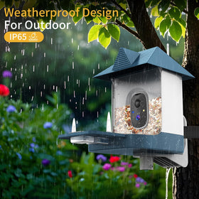 Fazoxo Bird Feeder Camera side view with solar panel