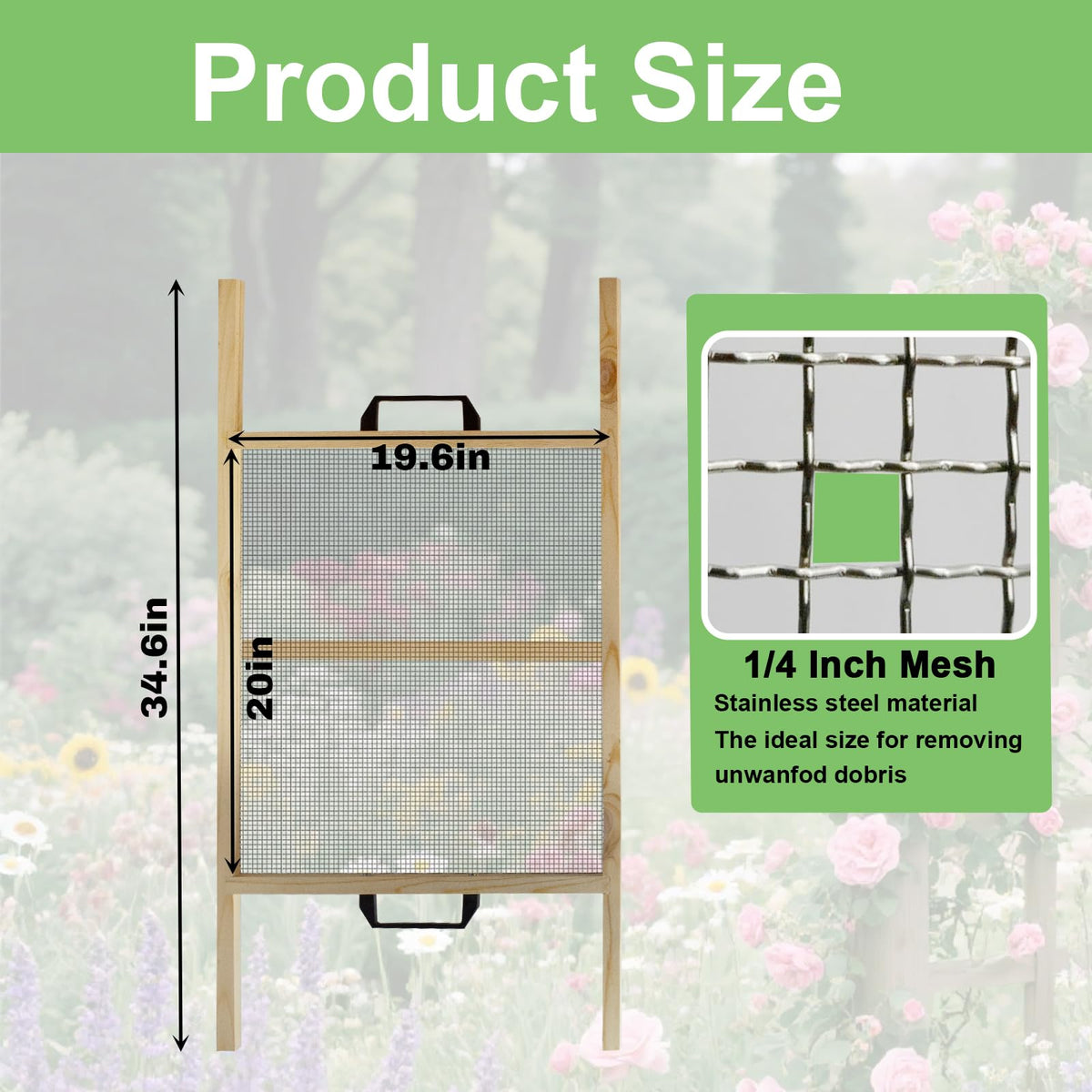 FBOJOY compost sifter demonstrates multi-function screening for compost, sand, and gravel.