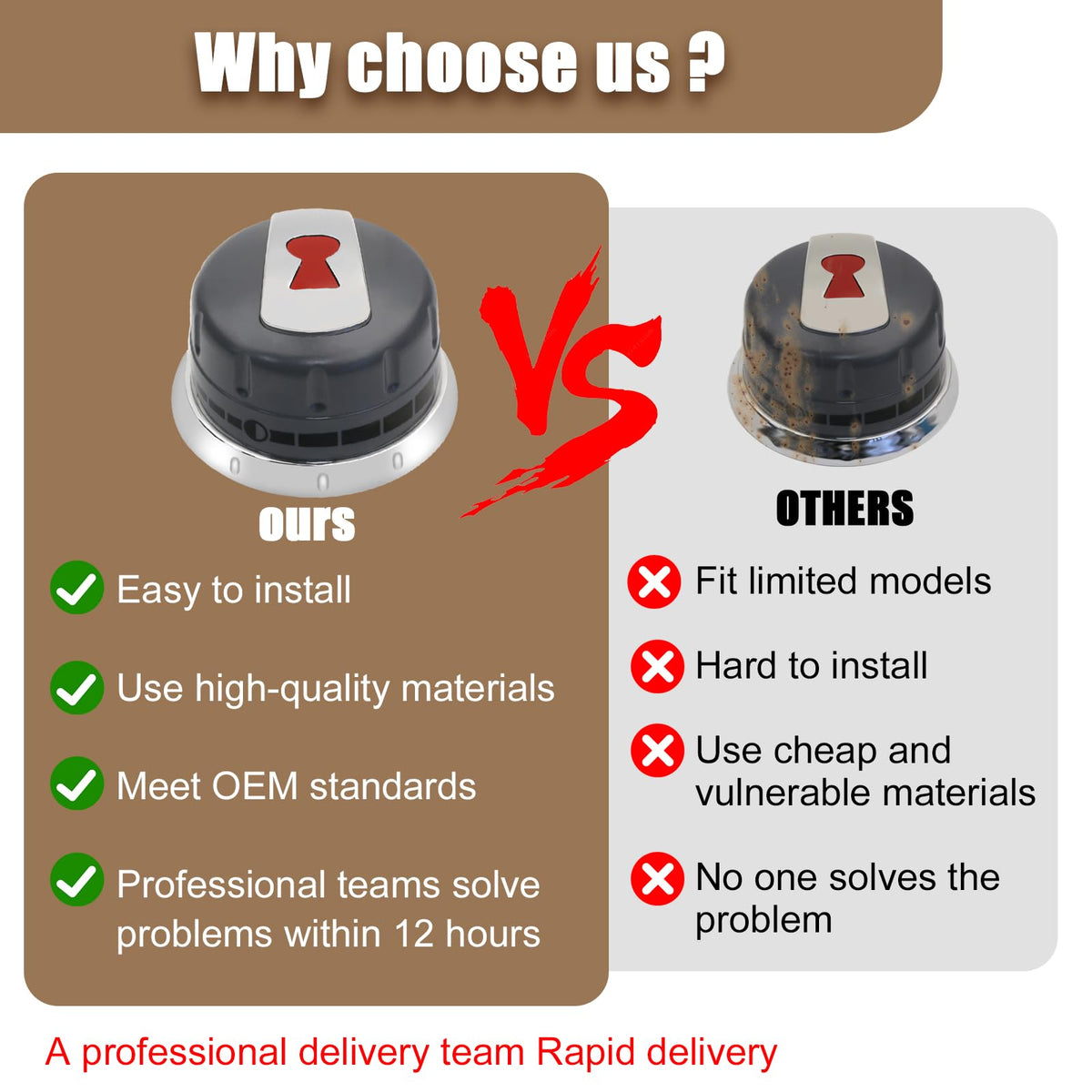 FBULWSEC knob chrome finish for durable grilling performance
