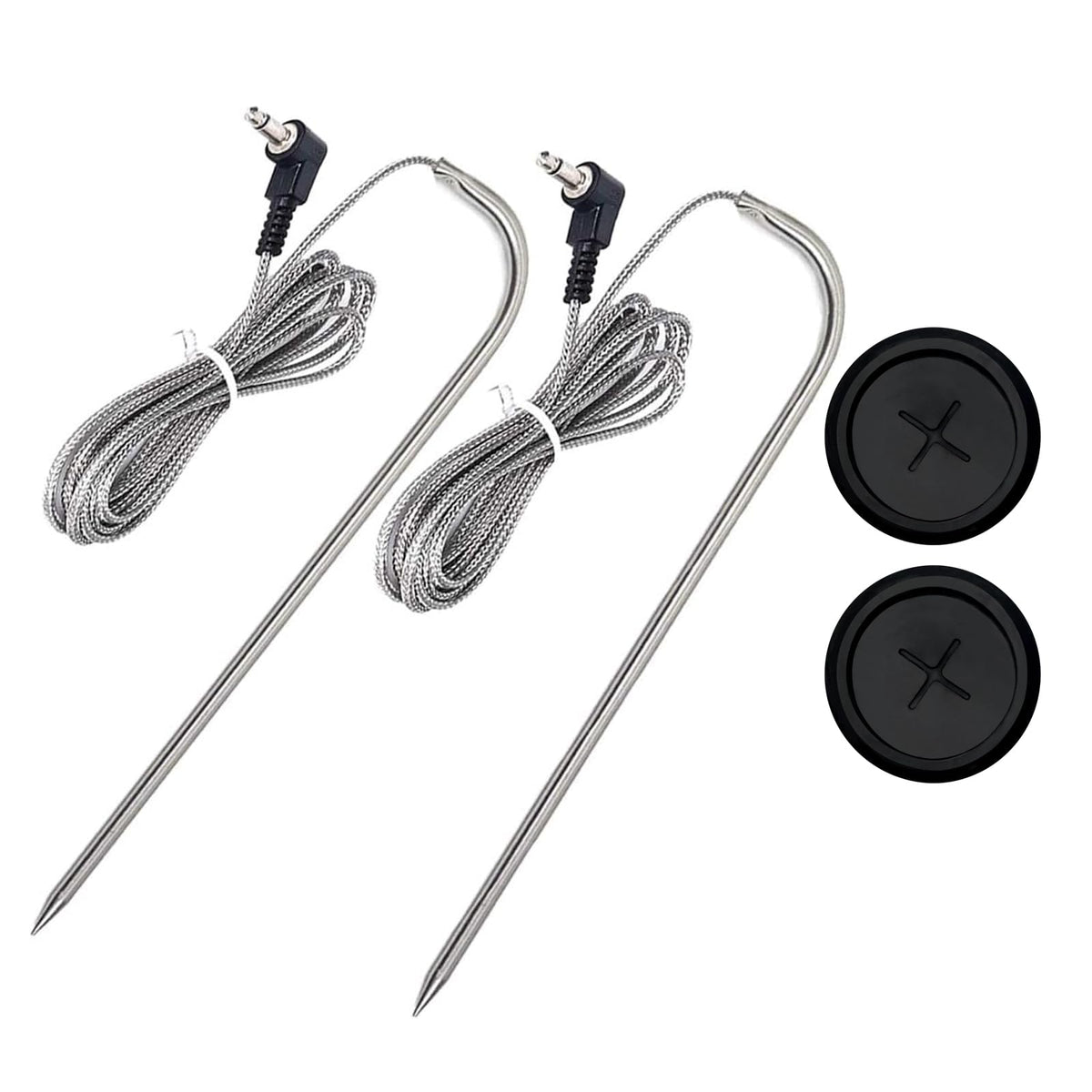 FCCUM 2-pack Pit Boss probes with 3.5mm plug for precise temps.
