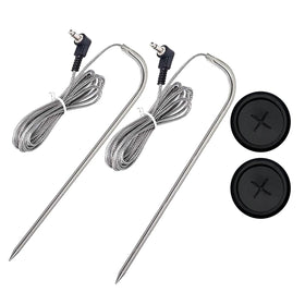 FCCUM 2-pack Pit Boss probes with 3.5mm plug for precise temps.