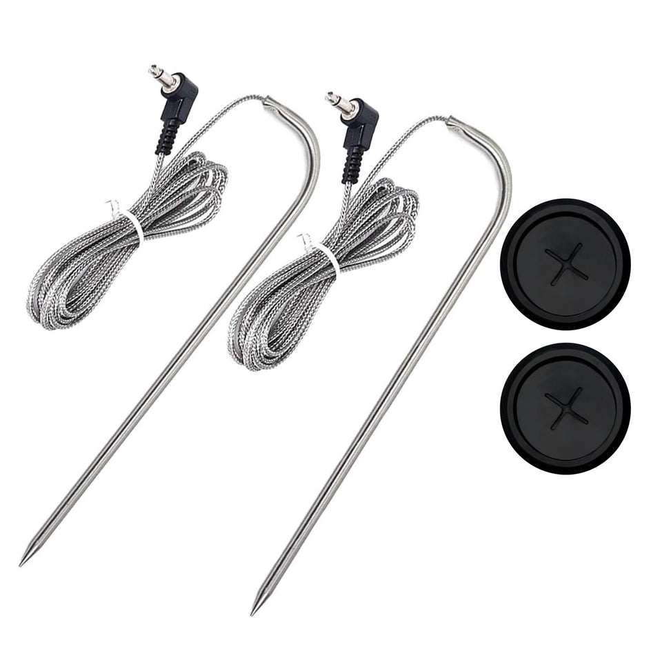 FCCUM 2-pack Pit Boss probes with 3.5mm plug for precise temps.
