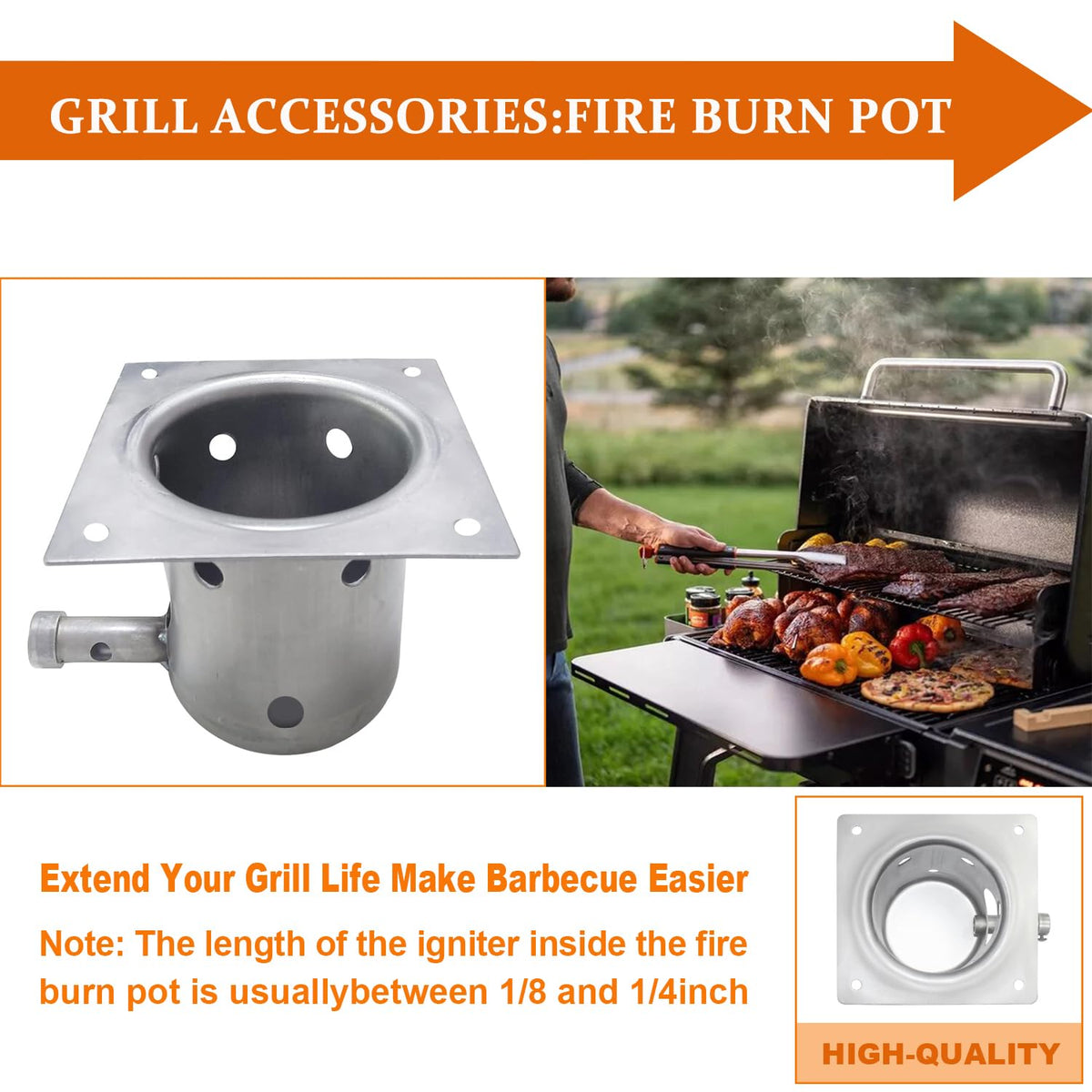FCCUM fire burn pot durable construction for long-lasting grill use