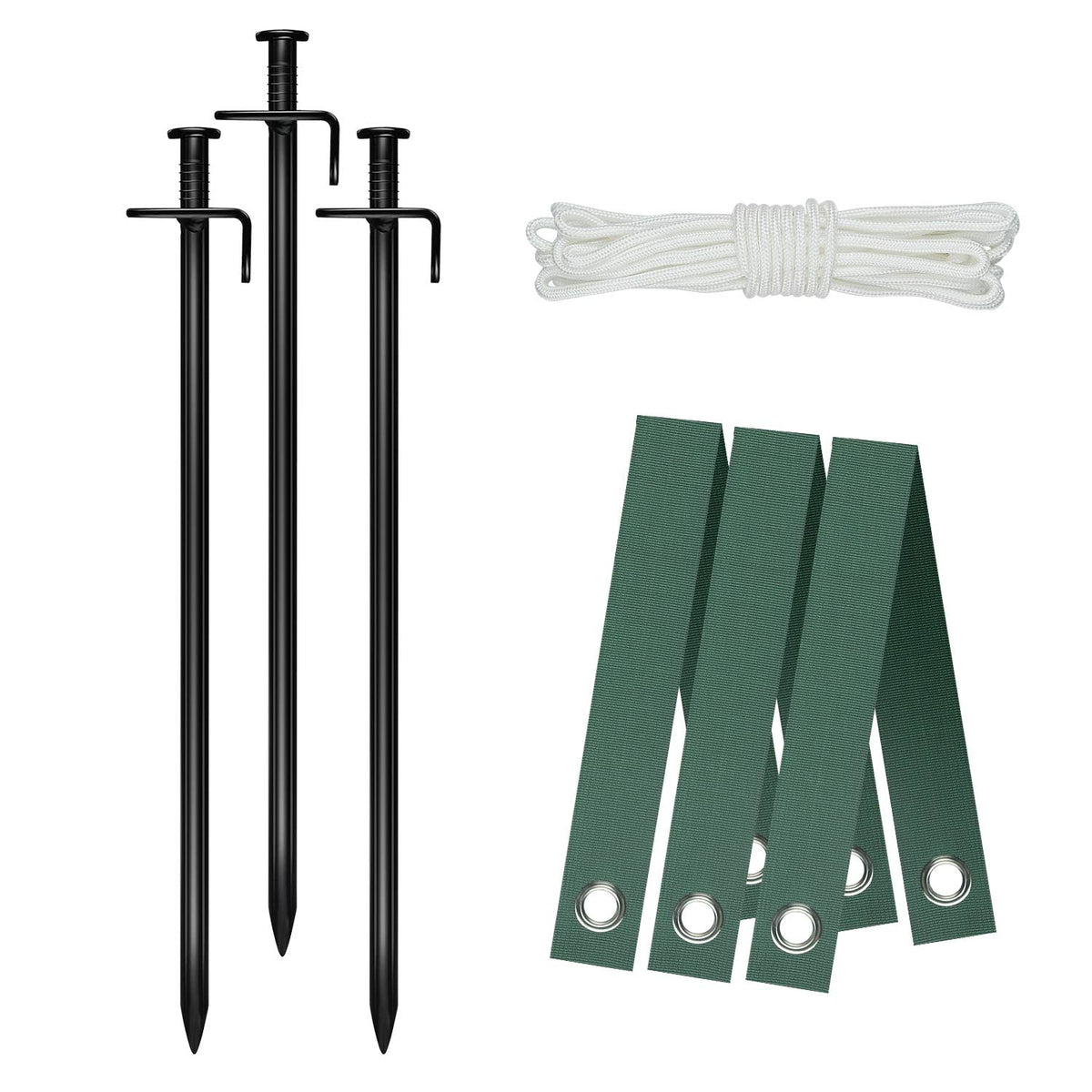 FCENDS heavy-duty steel tree stake kit straps secure trees