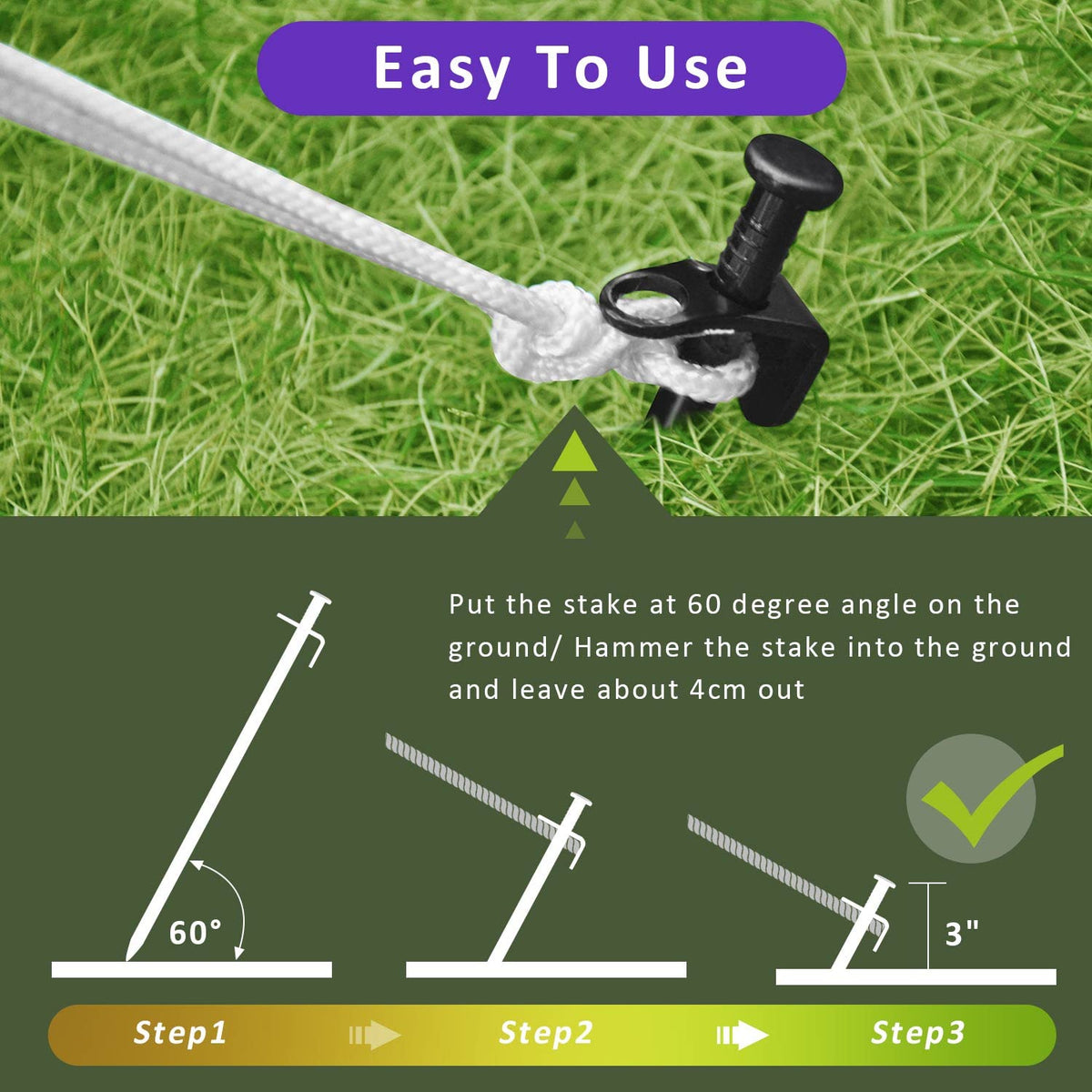 FCENDS stake kit doubles as tent or garden stakes