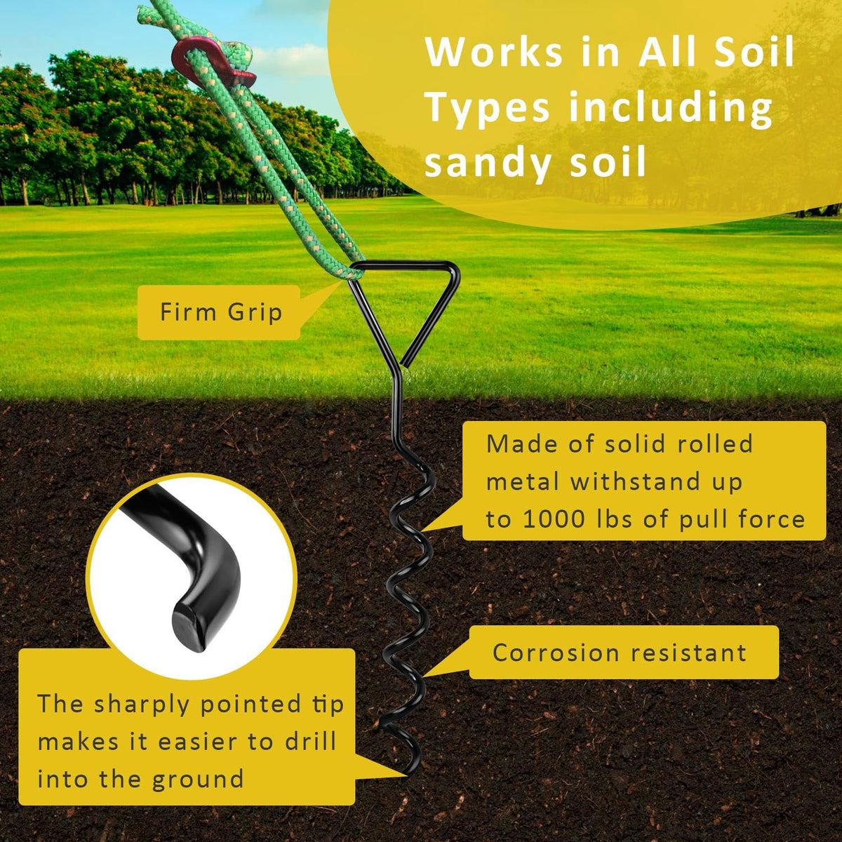 FCENDS Tree Stake Kit complete set includes straps, stakes, and ropes.