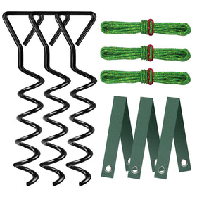 FCENDS Tree Stake Kit spiral stakes provide sturdy wind protection for young trees.