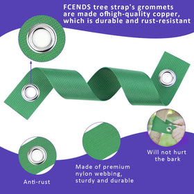 FCENDS nylon tree straps securing sapling against wind for stability